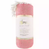 Greendoor Hamam Tuch Rautenmuster Pink Weiß