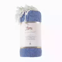 Greendoor Hamam Tuch Rautenmuster Blau 1 st
