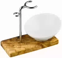 Greendoor Greendoor Rasierpinselhalter Olivenholz mit Schale