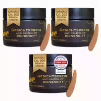 Vorteilsset 3x Bienengift Anti Falten Gesichtscreme mit Cremespatel