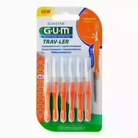 Gum Trav Ler 0,9mm Kerze Orange Interdentalbürsten 6kappen 6 St Zahnbürste