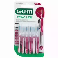 Gum Trav Ler Interdentalbürsten 1,4 mm Rosa mit Kappe