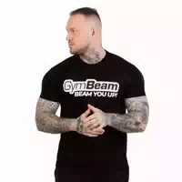 Beam T Shirt Herren Regular Kurzarm Schwarz
