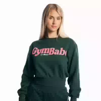 Damen Pullover Cropped Langarm Forest