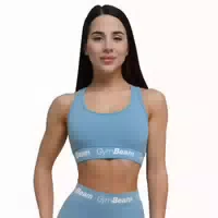 Damen Sport Bh mit Breiten Trägern Stahlgrau
