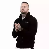 Herren Hoodie Regular mit Reißverschluss, Langarm und Taschen in Schwarz