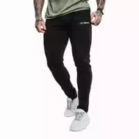 Herren Jogginghose Slimfit mit Kordelzug und Taschen in Schwarz