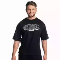 Herren T Shirt Oversized aus Baumwolle mit Boxy Schnitt Athletic Society Schwarz