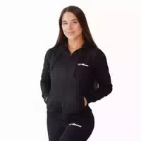 Hoodie Damen mit Reißverschluss und Kapuze in Schwarz