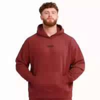 Hoodie Herren Oversized mit Kapuze und Kängurutasche in Rot