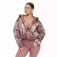 Jacke Damen Oversize mit Kapuze und Reißverschluss in Haze