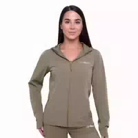 Jacke Damen Slim mit Kapuze und Reißverschluss Pulse Vetiver