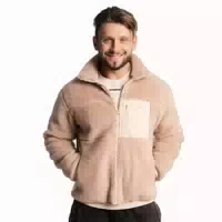Jacke Herren Sherpa Oversized mit Reißverschluss und Taschen in Canyon