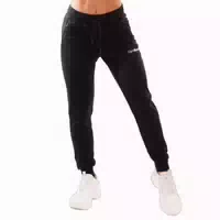 Jogginghose Damen Regular Kordelzug Reißverschlusstaschen Black