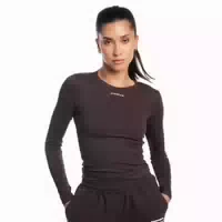 Langarmshirt Damen Slim mit Rundem Ausschnitt Black