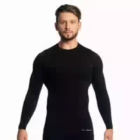 Langarmshirt Herren Slim Nahtlos in Black