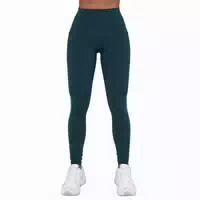 Leggings Damen mit Hoher Taille, Seitentaschen und Ignite Modell Dunkelgrün