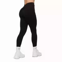 Leggings Damen mit Hoher Taille und V Back Schwarz