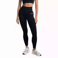 Leggings Damen Nahtlos mit Hoher Taille in Black