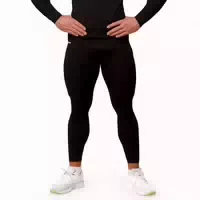Leggings Herren Slim mit Taschen Black Mid Kompression