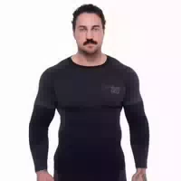 Og1 Seamless Long Sleeve Herren Slim Black Red Langarm
