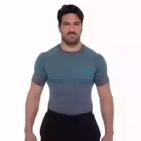 Og1 Seamless T Shirt Herren Slim Grey Blue Kurzarm