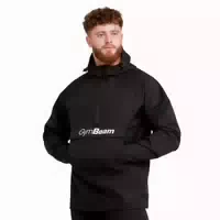Regenjacke Herren Regular Smock mit Kapuze Schwarz