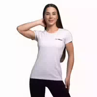T Shirt Damen Regular Kurzarm mit Rundem Ausschnitt Heather Grey