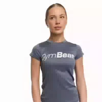 T Shirt Damen Regular mit Rundem Ausschnitt und Kurzarm in Denim Blue