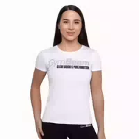 T Shirt Damen Slim mit Rundhalsausschnitt und Kurzarm in Schwarz