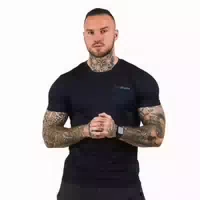 T Shirt Herren Regular Kurzarm aus Polyester Navy Trn