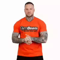 T Shirt Herren Regular Kurzarm aus Baumwolle in Orange