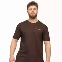 T Shirt Herren Regular Kurzarm Schokoladenbraun Basic