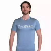 T Shirt Herren Regular mit Kurzarm aus Viskose Elastan Mix in Blau