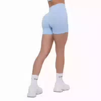 Shorts Damen Luma Slim mit Hohem Bund in Baby Blue