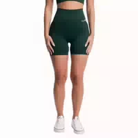 Shorts Damen Nahtlos mit Hoher Taille und Slim Fit in Forest