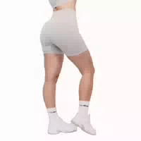 Shorts Damen Nahtlos Slim mit Hoher Taille Lift Grau