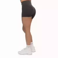 Shorts Damen Slim mit Gummizug ohne Taschen Beat Charcoal