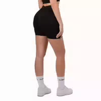 Shorts Damen Slim mit Hoher Taille und Gummizug Black