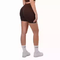 Shorts Damen Slim mit Hoher Taille und Gummizug Mocha