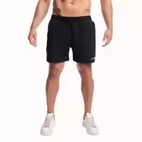 Shorts Herren Base Regular mit Kordelzug und Reißverschlusstaschen in Schwarz