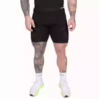 Shorts Herren Slim Nahtlos in Schwarz
