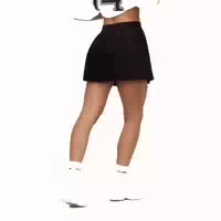 Skort Damen mit Gummizug und Taschen Varsity Schwarz