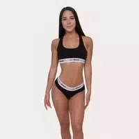 Slips Damen 3er Pack Classic aus Baumwolle und Elastan in Schwarz
