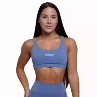Sport Bh Damen Fit mit Gekreuzten Trägern in Steel Blue