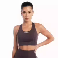 Sport Bh Damen mit Gekreuzten Trägern Tee Brown
