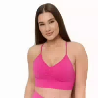 Sport Bh Damen Nahtlos mit Herausnehmbaren Polstern in Rose