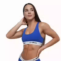 Sport Bh Damen ohne Reißverschluss mit Breiten Trägern, Royal Blue