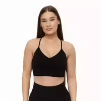 Sport Bh Damen Seamless mit Herausnehmbarer Polsterung in Schwarz