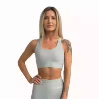 Sport Bh Damen mit Verstellbaren Trägern und Gekreuztem Rücken in Eucalypt